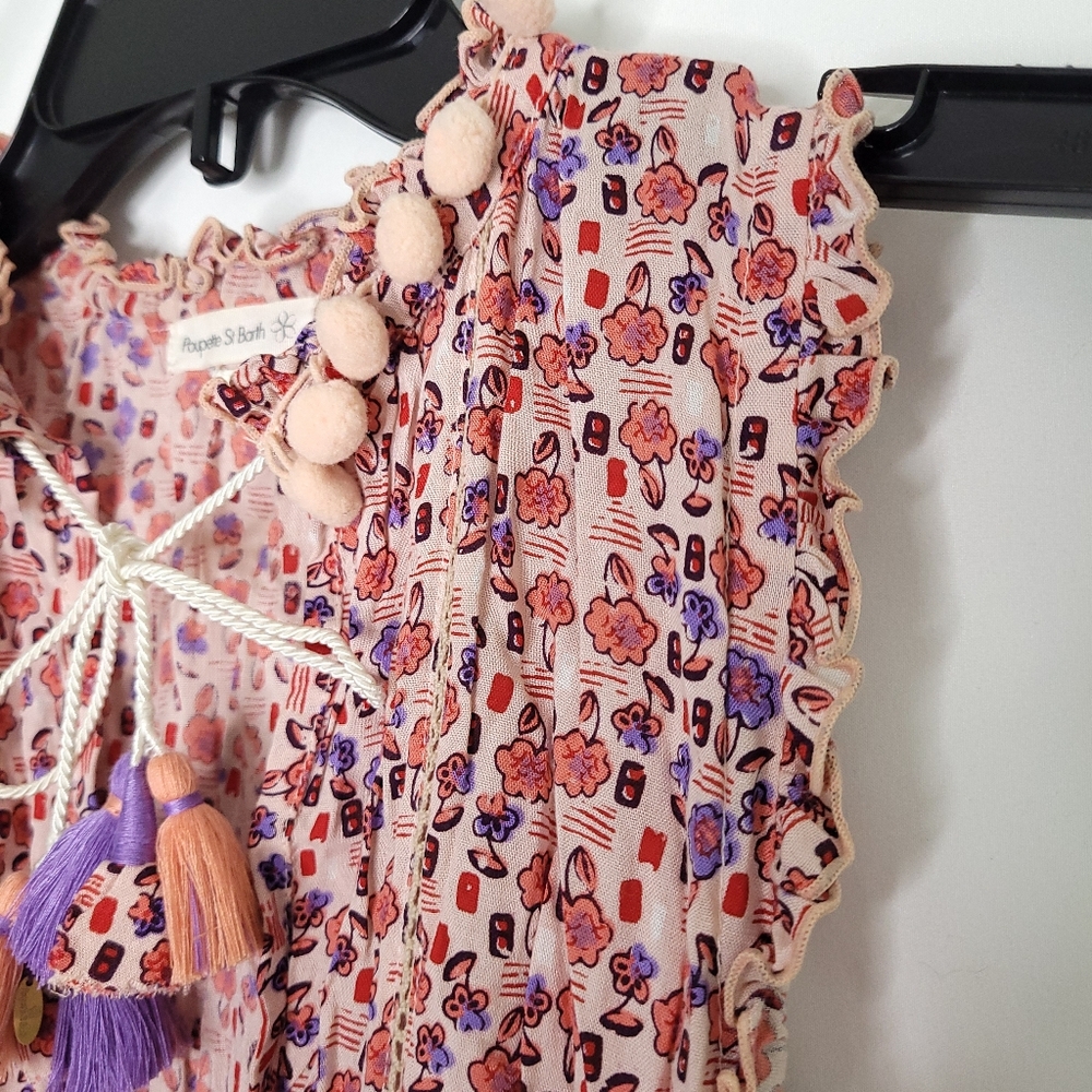 POUPETTE ST BARTH Floral Print Sleeveless V-neck Women's Dress SMALL - Picture 7 of 15